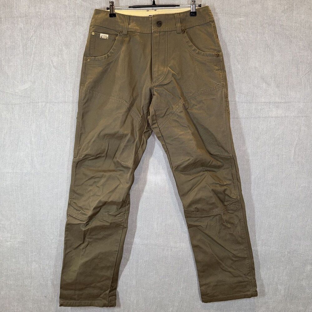 Kuhl The Law Utility Double Knee Brown Canvas Pants Vintage Patina Dye 30x32